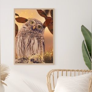 Artisan Design Owl Handmade Digital Art Print 8 1/2”x11” Does Not Include Frame